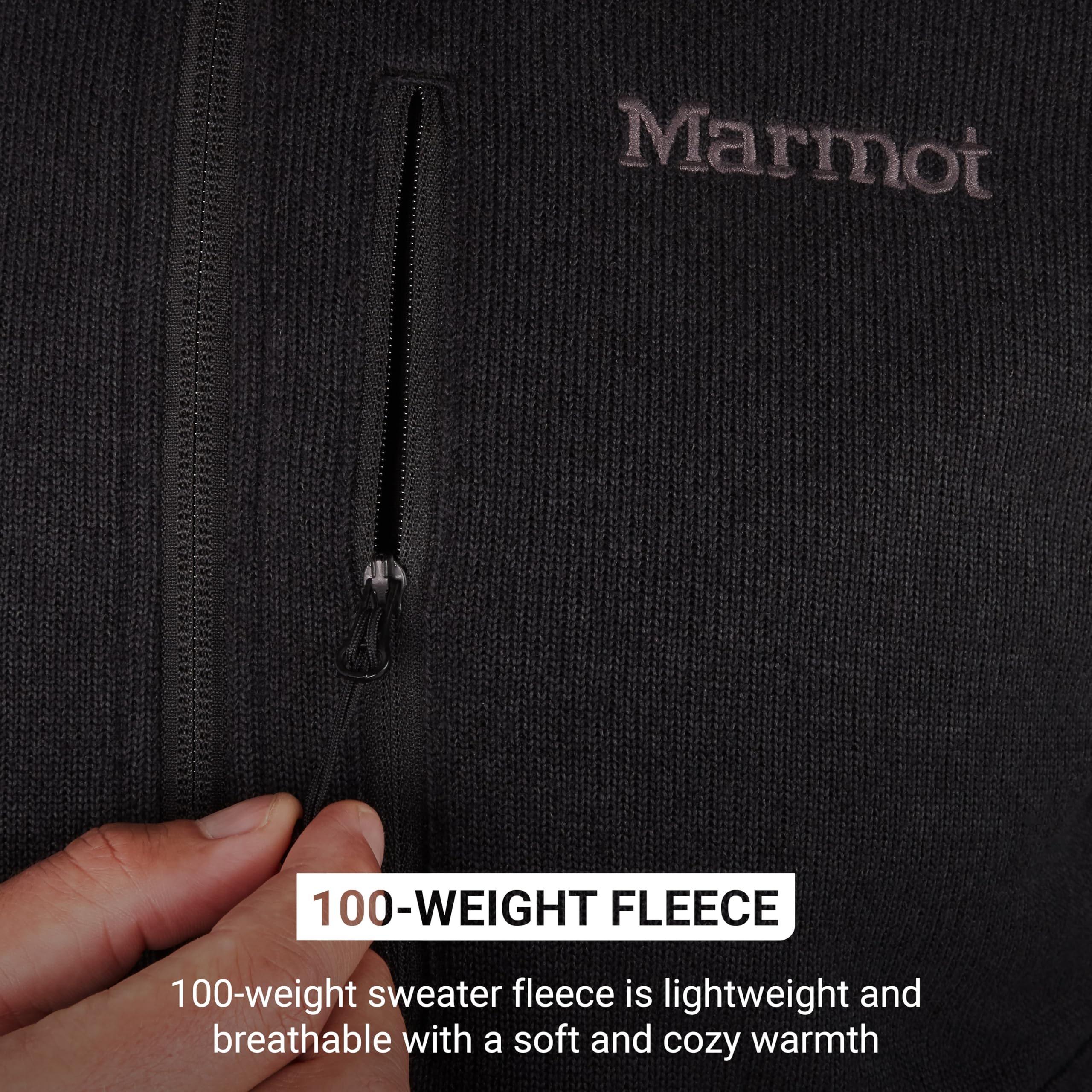 MARMOT Men's Drop Line 1/2 Zip Fleece Jacket Black Size L