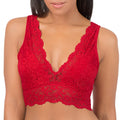 Smart & Sexy Womens Signature Lace Deep V Neck Wireless Bralette Red 1 Pack XXL
