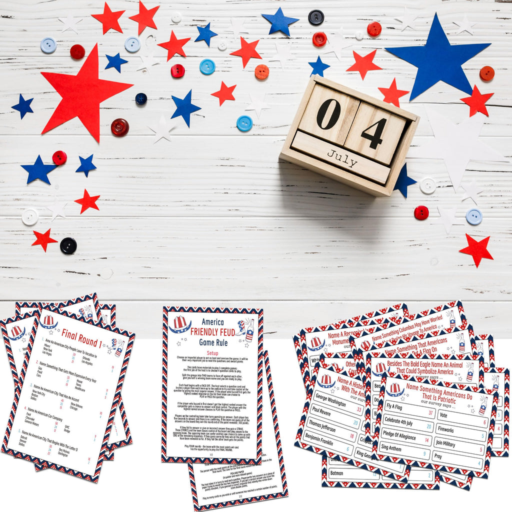 UHADRE 4th of July Family Feud Game Independence Day Trivia Party