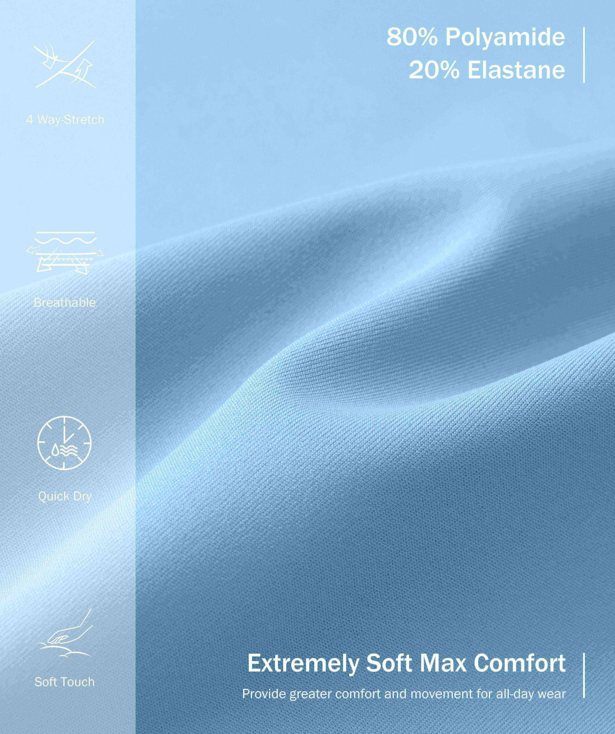 Soothfeel Women's 7" Athletic Running Shorts High Waisted Pockets Light Blue XL
