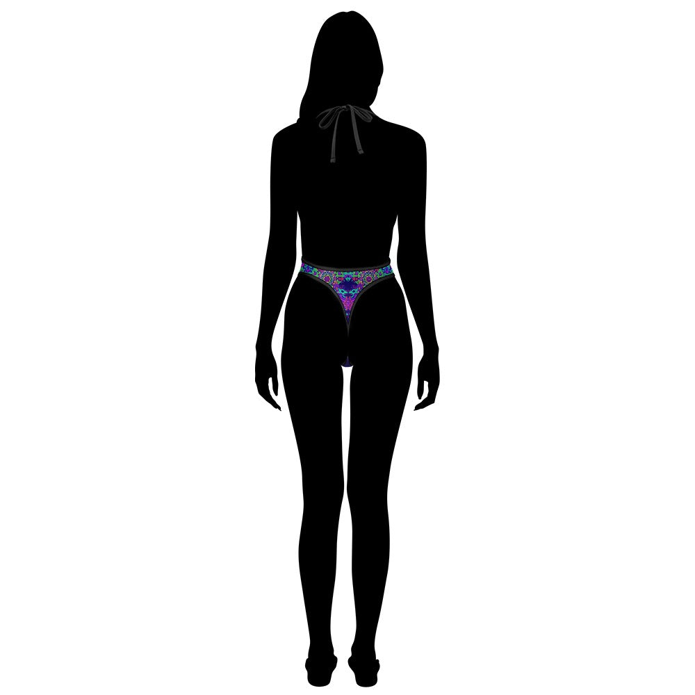 Sexy Swimsuit Women's Extreme One-Piece Mesh Revealing Swimwear Deep V Cleavage Thong Bottom Booty Quick Dry Tie-On Bathing Suit