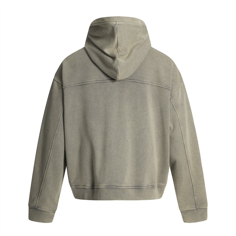 Post-Apocalyptic Punk Distressed Hooded Sweatshirt Loose Short Jacket for Men