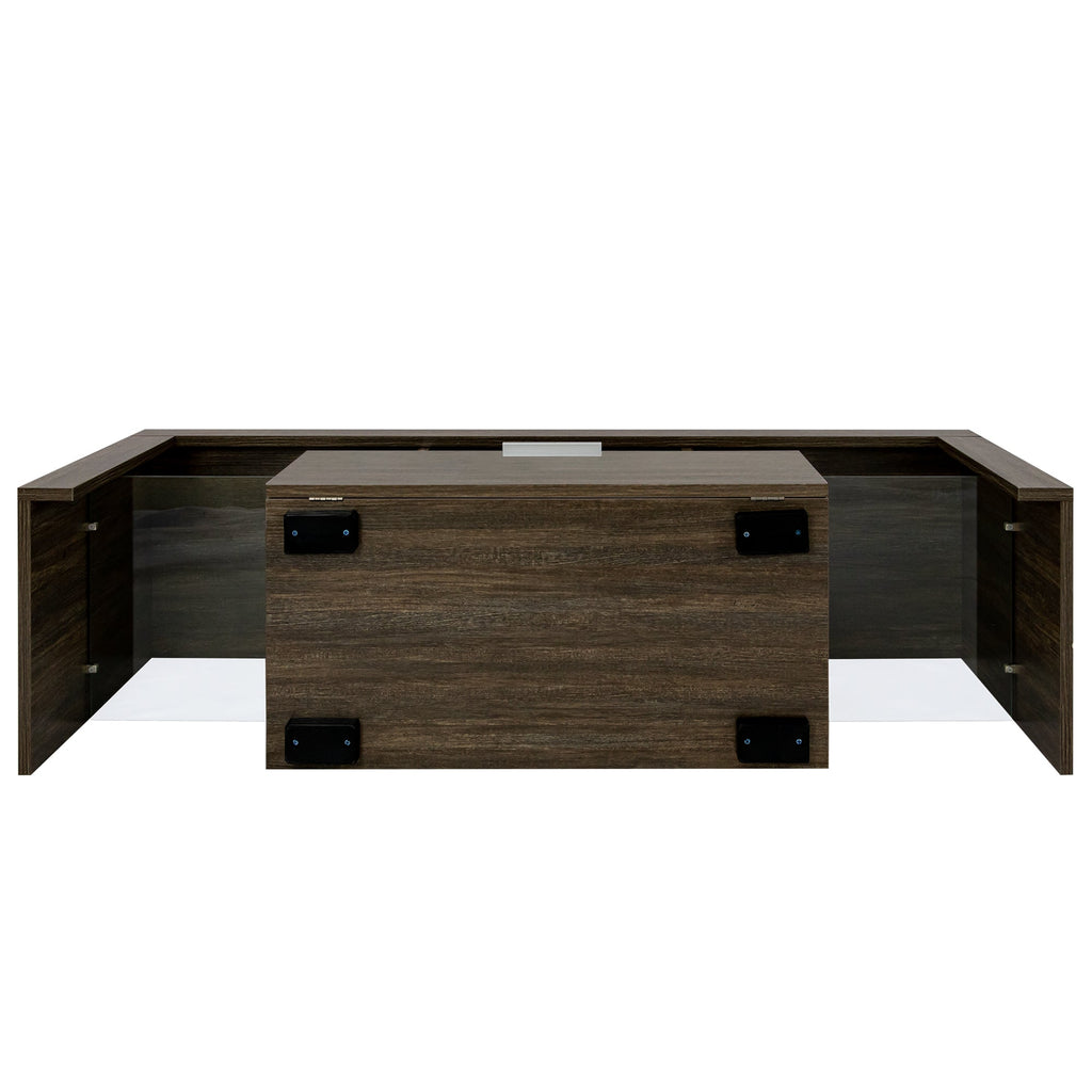 20 minutes quick assembly brown simple modern TV stand Brown TV bracket with LED Color Changing Lights for Living Room