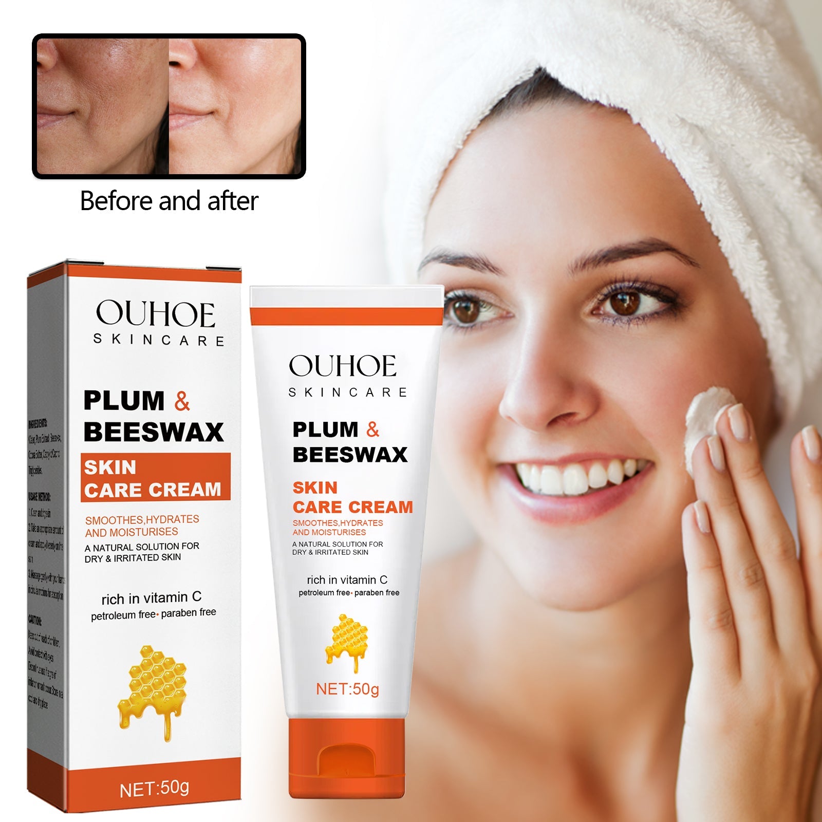 Beeswax Skin Cream Moisturizes Skin, Relieves Dry Skin, Sunburn, Mosquito Bites And Itch Relief Cream