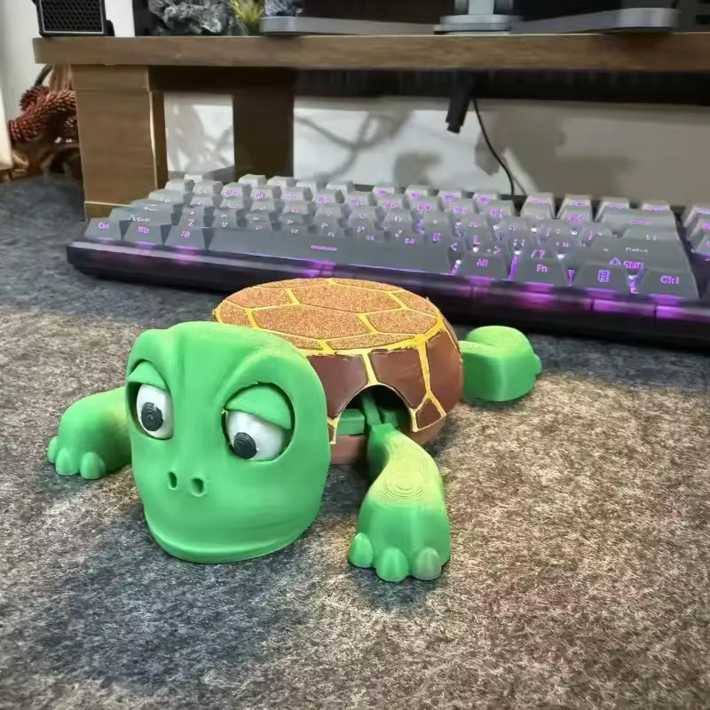 3D - printed Panicked Turtle Coaster: Insulated, for stress relief, doubles as mug base decor
