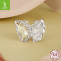 Yinziyun Original Ginkgo Butterfly DIY Bracelet Beads Forest Romantic Golden Butterfly s925 Pure Silver Beads