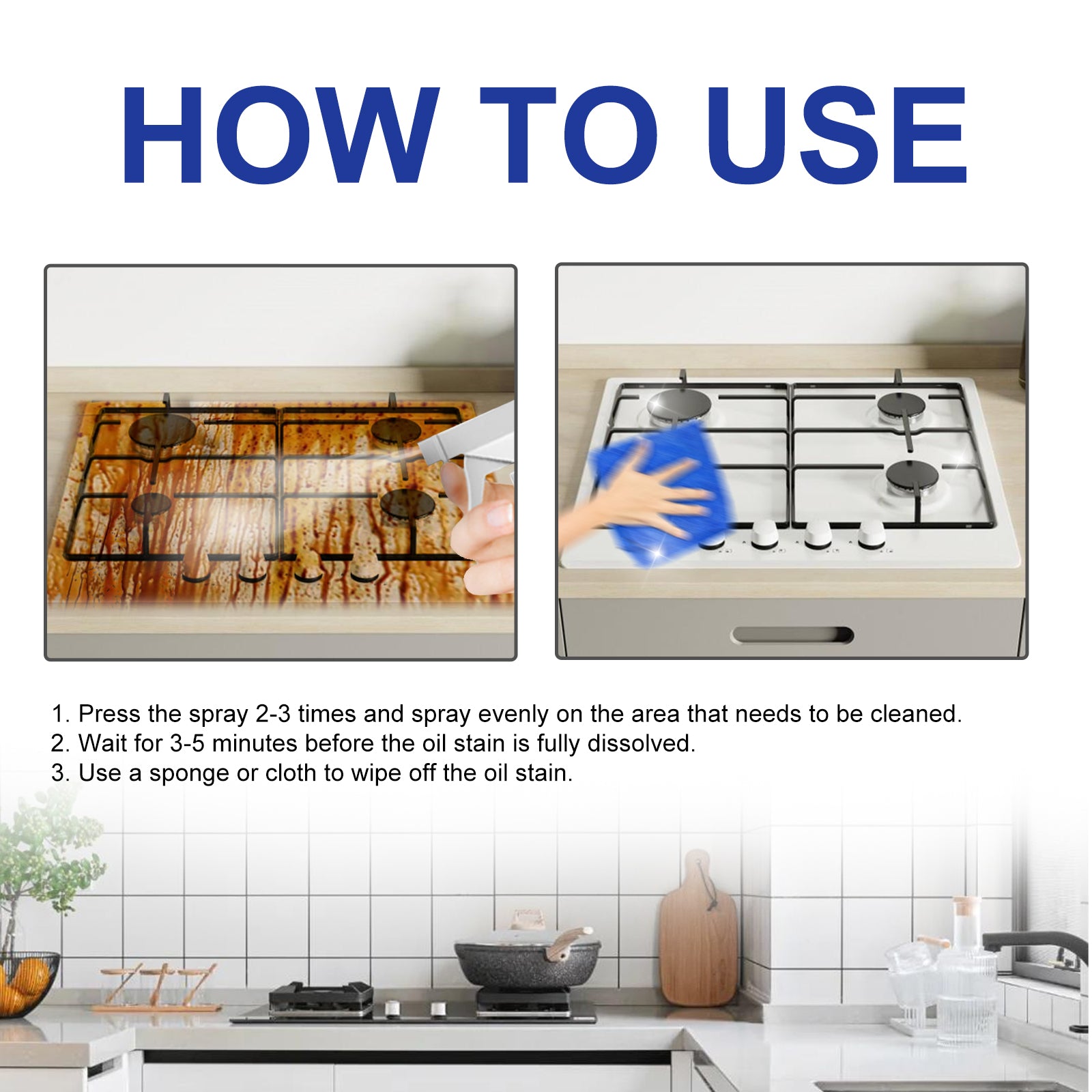 Multi-Purpose Cleaner, Kitchen Bathroom Remover Oil Dirt Stain And Odor Brightening Cleaner