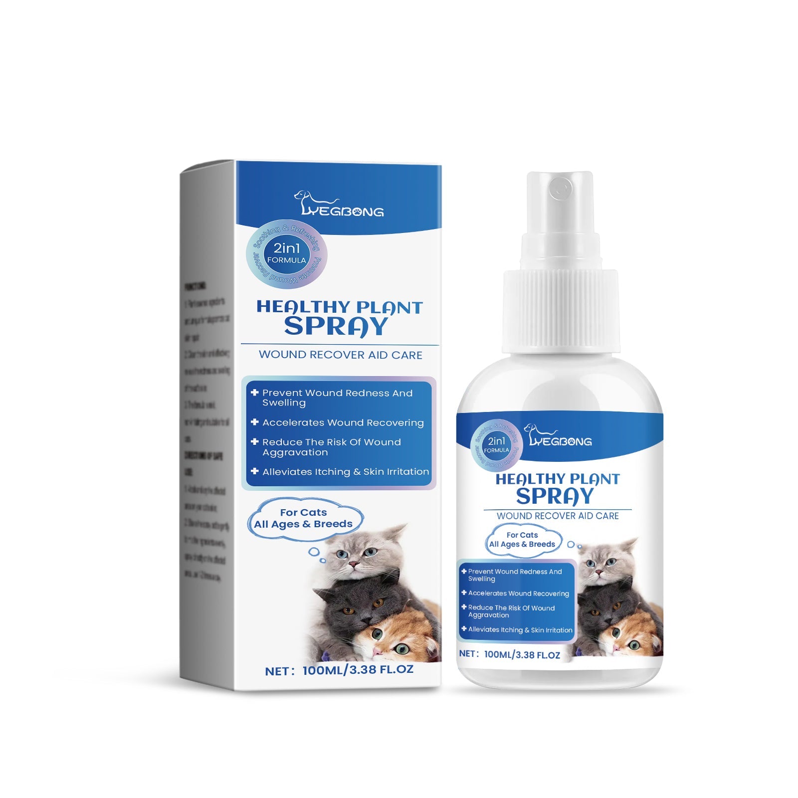 Cat Skin Care Spray, Gentle Cleaning Care Pet Skin Discomfort Body Care