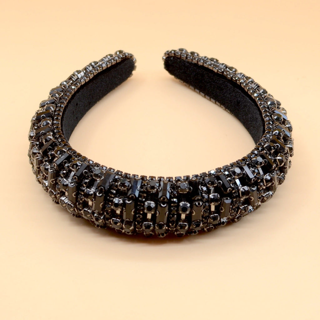 Luxury Sparkly Full Crystal Pearl Baroque Hairband Padded Rhinestone Princess Headband For Headdress Birthday Hair Jewelry