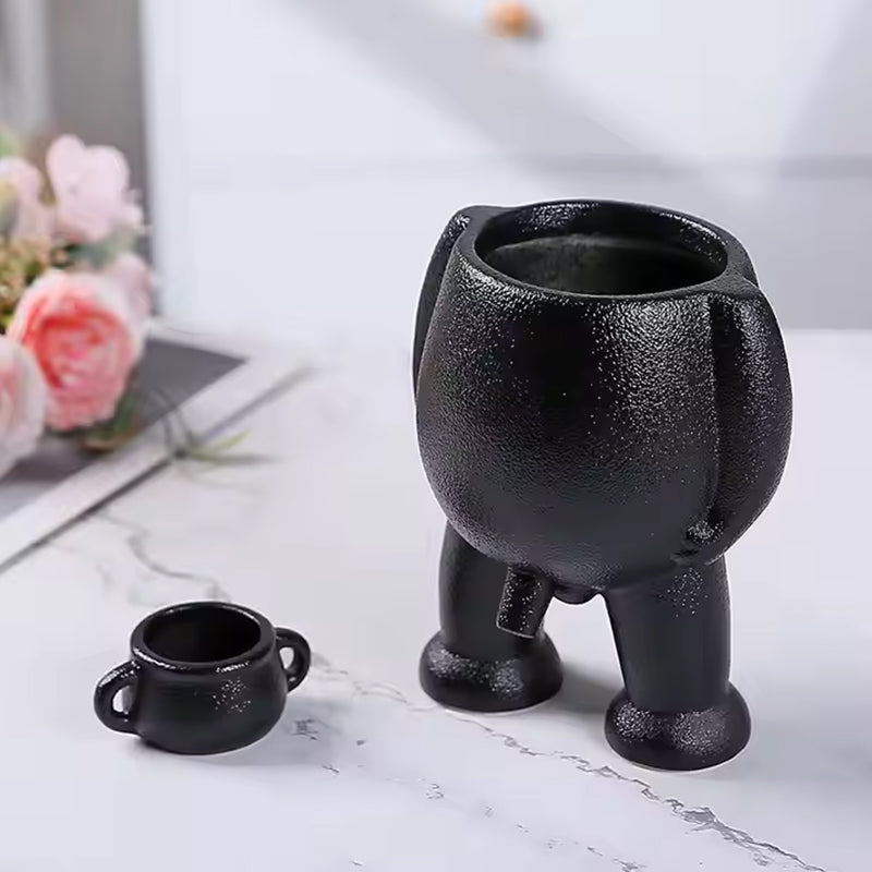Funny Peeing Vase Planter: A Whimsical Decor Piece for Your Home or Garden. Ideal for Succulents and Makes a Great Novelty Gift!