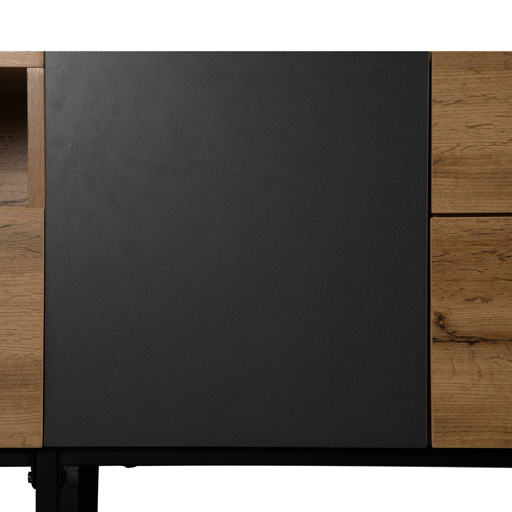 Modern TV Stand for 80'' TV with Double Storage Space
