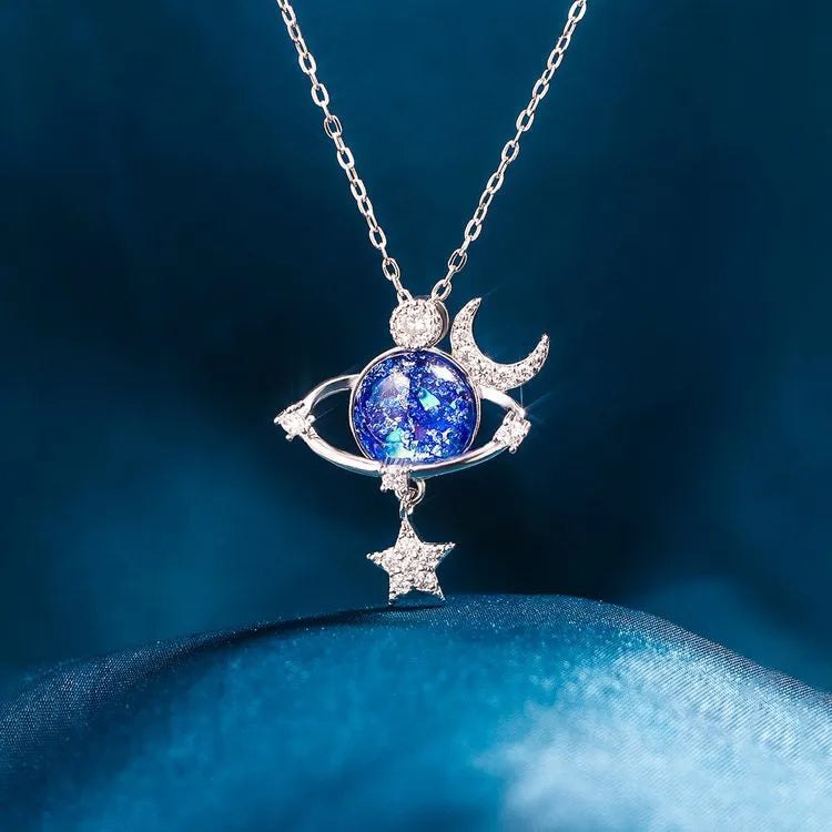 Starry Sky Global Moon Star Set Zircon Necklace Women's Fashion Clavicle Chain