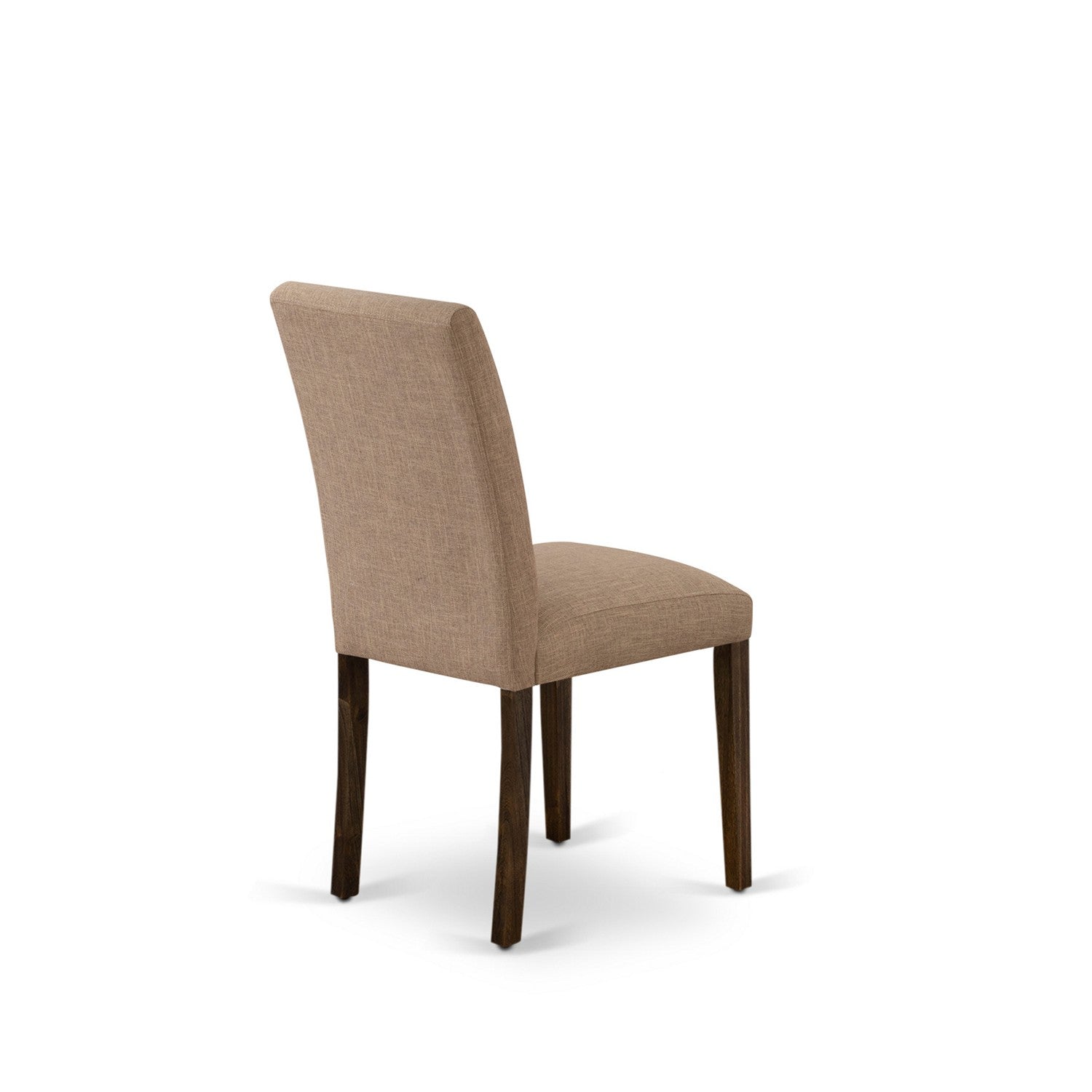 EAST WEST FURNITURE - CNAB7-77-47 - 7-Pc Dinette Room Set- 6 Dining Chairs and Rectangular Dining Table - Light Sable Linen Fabric Seat and High Chair Back (Distressed Jacobean Finish)