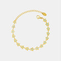 Golden Flower Blue Drip Oil Bracelet