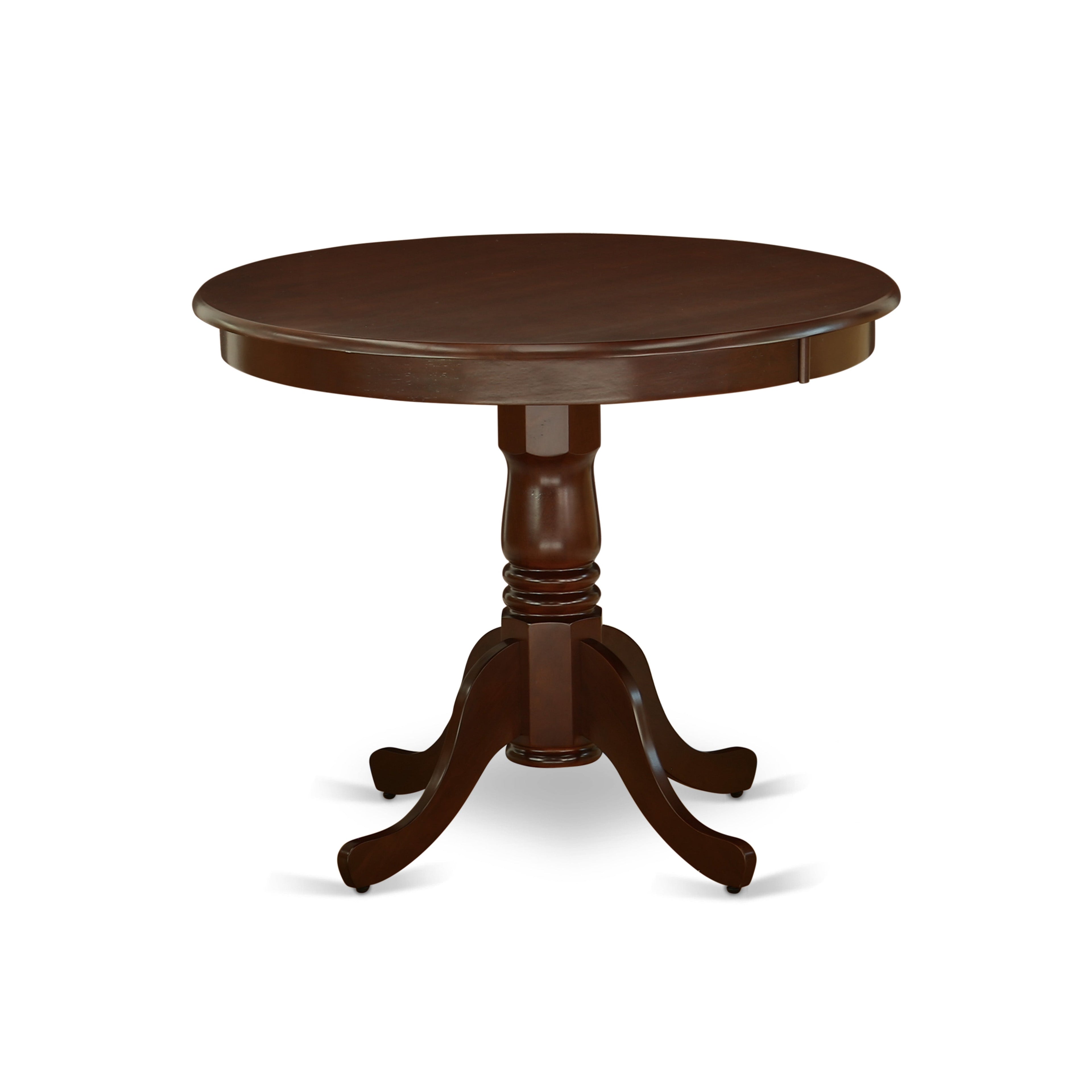 EAST WEST FURNITURE - ANDL5-MAH-W - 5-Piece Dining Room Table Set- 4 Wooden Chairs and Kitchen Table - Wooden Seat and Slatted Chair Back - Mahogany Finish