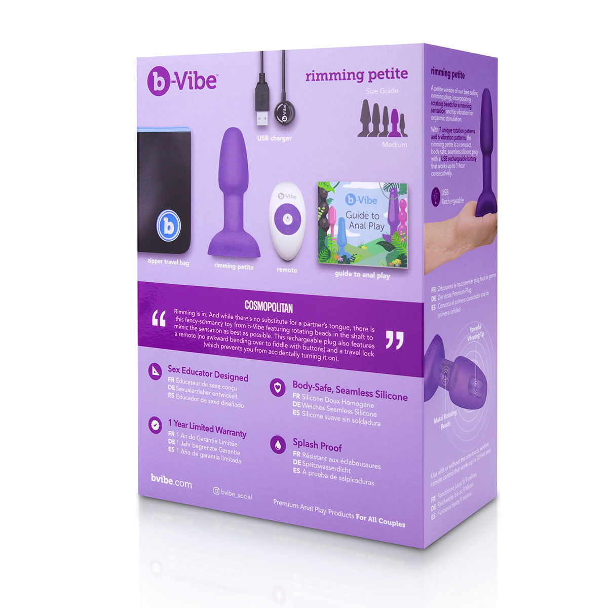 b-Vibe Petite Rimming Plug - Purple