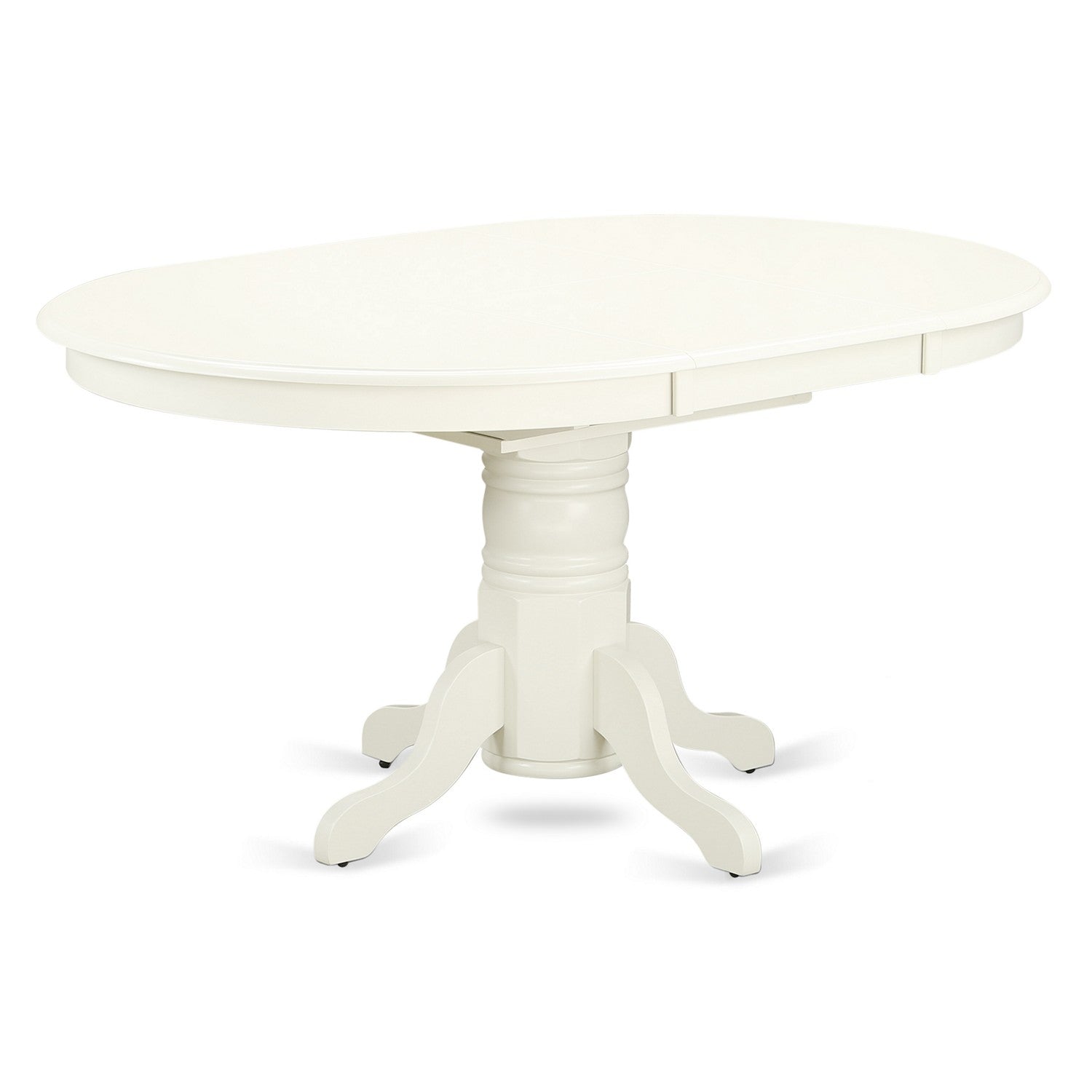 EAST WEST FURNITURE - AVVE7-LWH-15 - 7 Piece Dining Room Table Set - 6 Baby Blue Linen Fabric Dining Room Chairs with High Back and 1 Oval Dining Table - Removable leaf - linen white Finish