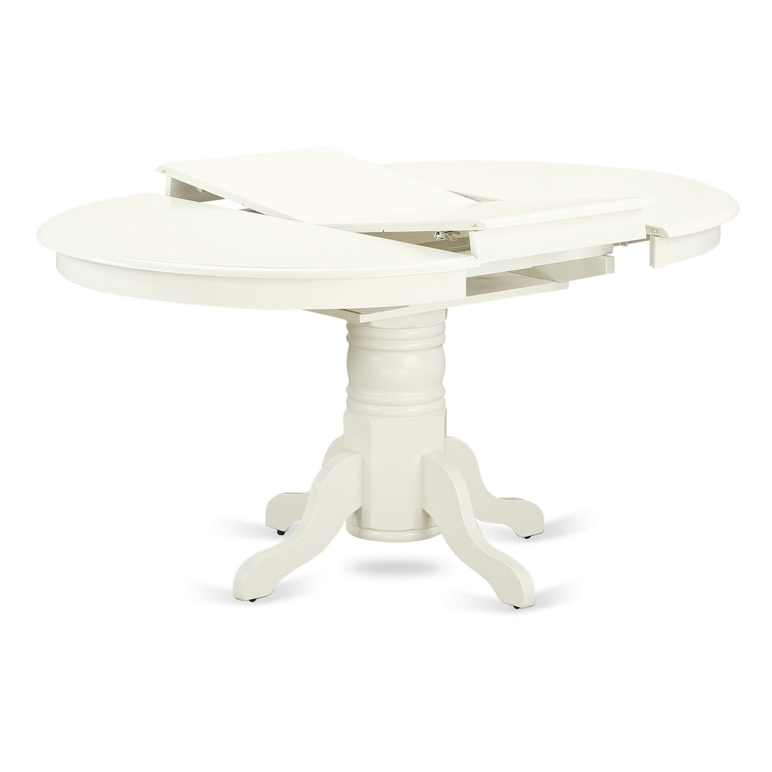 EAST WEST FURNITURE - AVVE7-LWH-15 - 7 Piece Dining Room Table Set - 6 Baby Blue Linen Fabric Dining Room Chairs with High Back and 1 Oval Dining Table - Removable leaf - linen white Finish