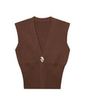 Elegant Casual Commuting Vest V-neck Tank Top for Women withDesign Sense