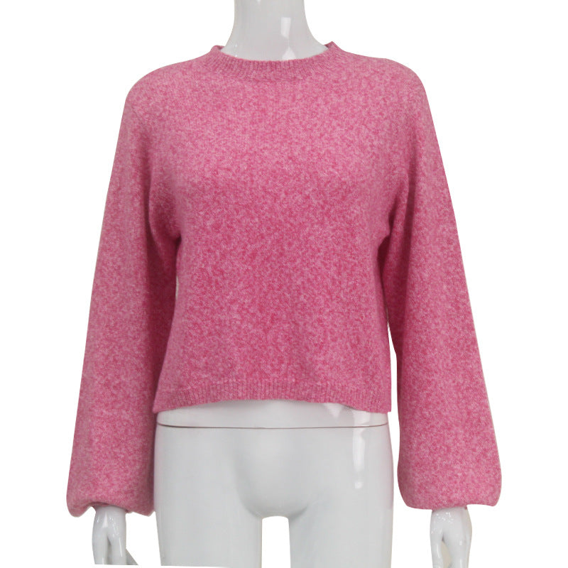 Long sleeved backless lace up sexy spicy girl knitted loose women's top sweater