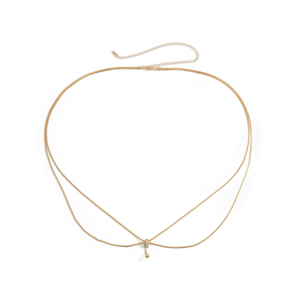 Thin chain belly button waist decoration body chain double-layer metal wind versatile waist chain