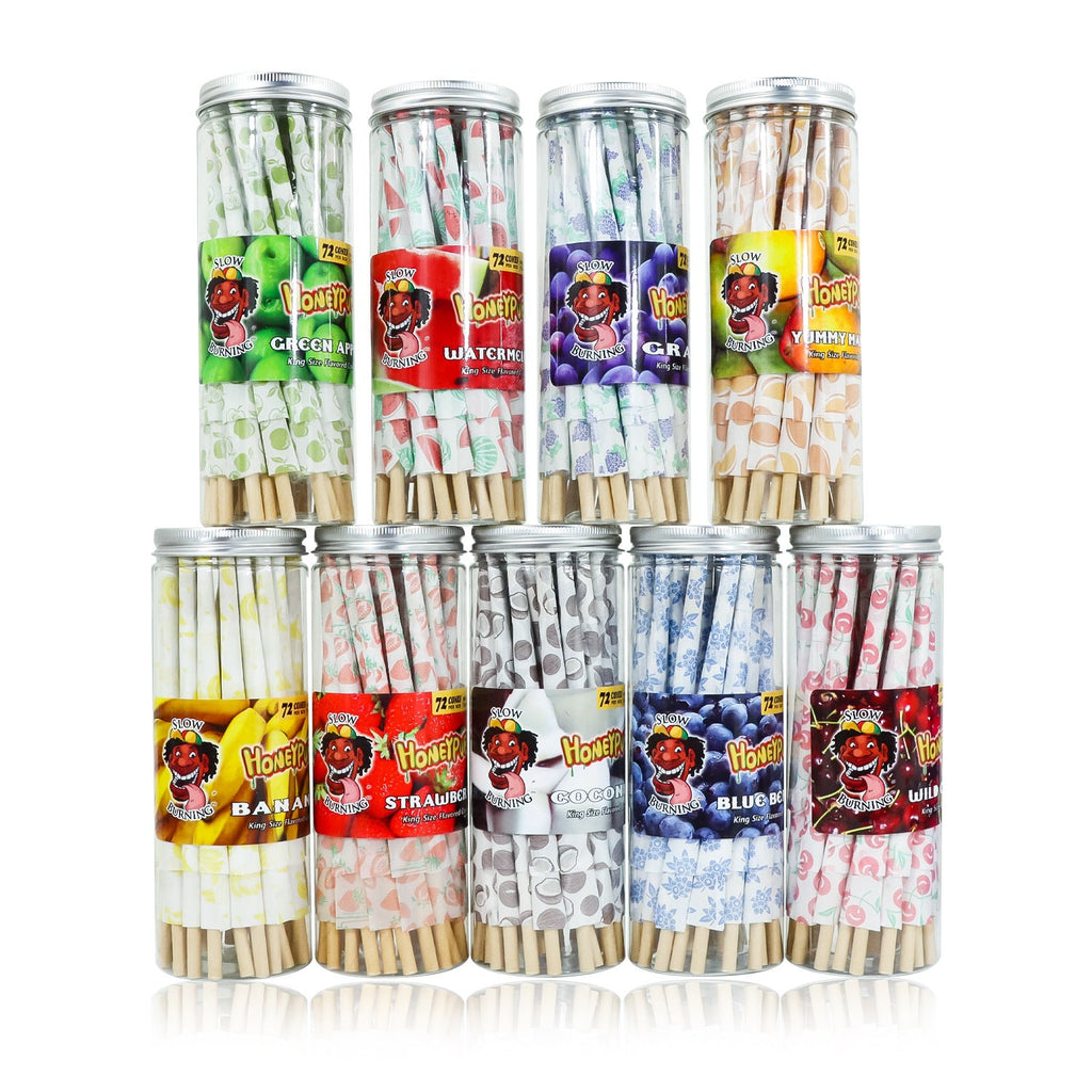 Cigarette roll paper fruit flavor horn tube 72 pack canned flavor paper