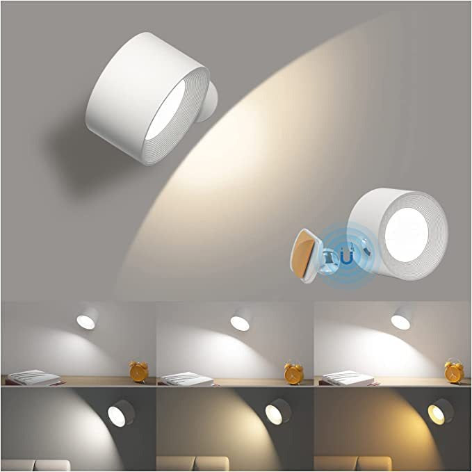 USB charging wall light LED bedside reading light charging portable touch adjustment night light magnetic suction cabinet light