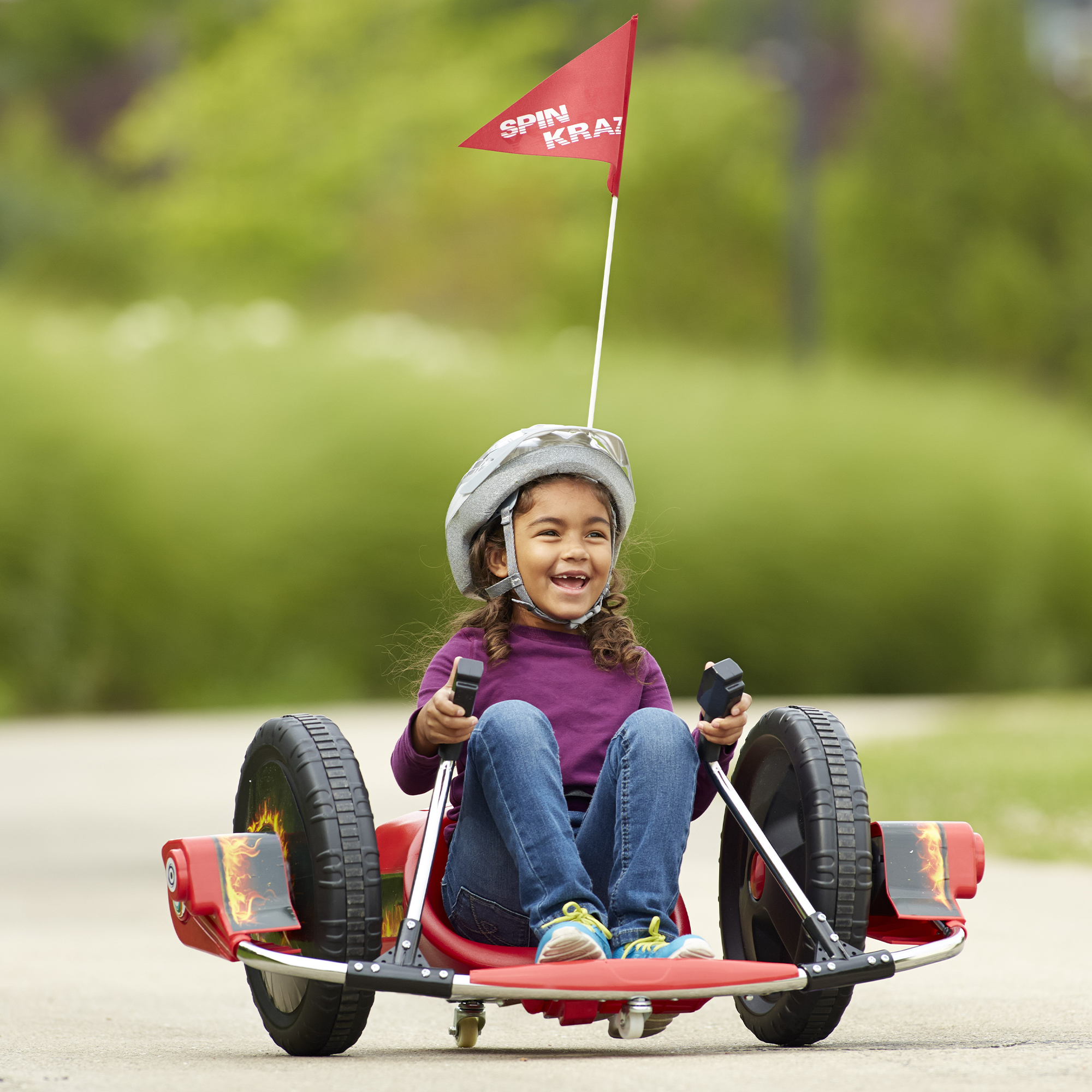 12V Kids Ride On Electric Toy,2WD,16'' exaggerated wheel,Dual handle control for 360 degree flexible steering and rotation