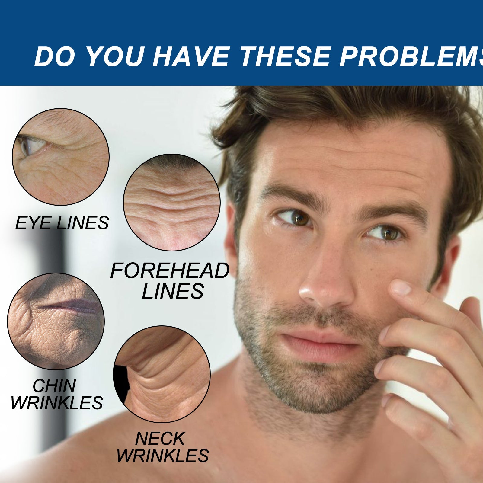 Collagen Wrinkle Remover Cream for Men, Anti Aging Fade Fine Lines Tightening Hydrating Cream