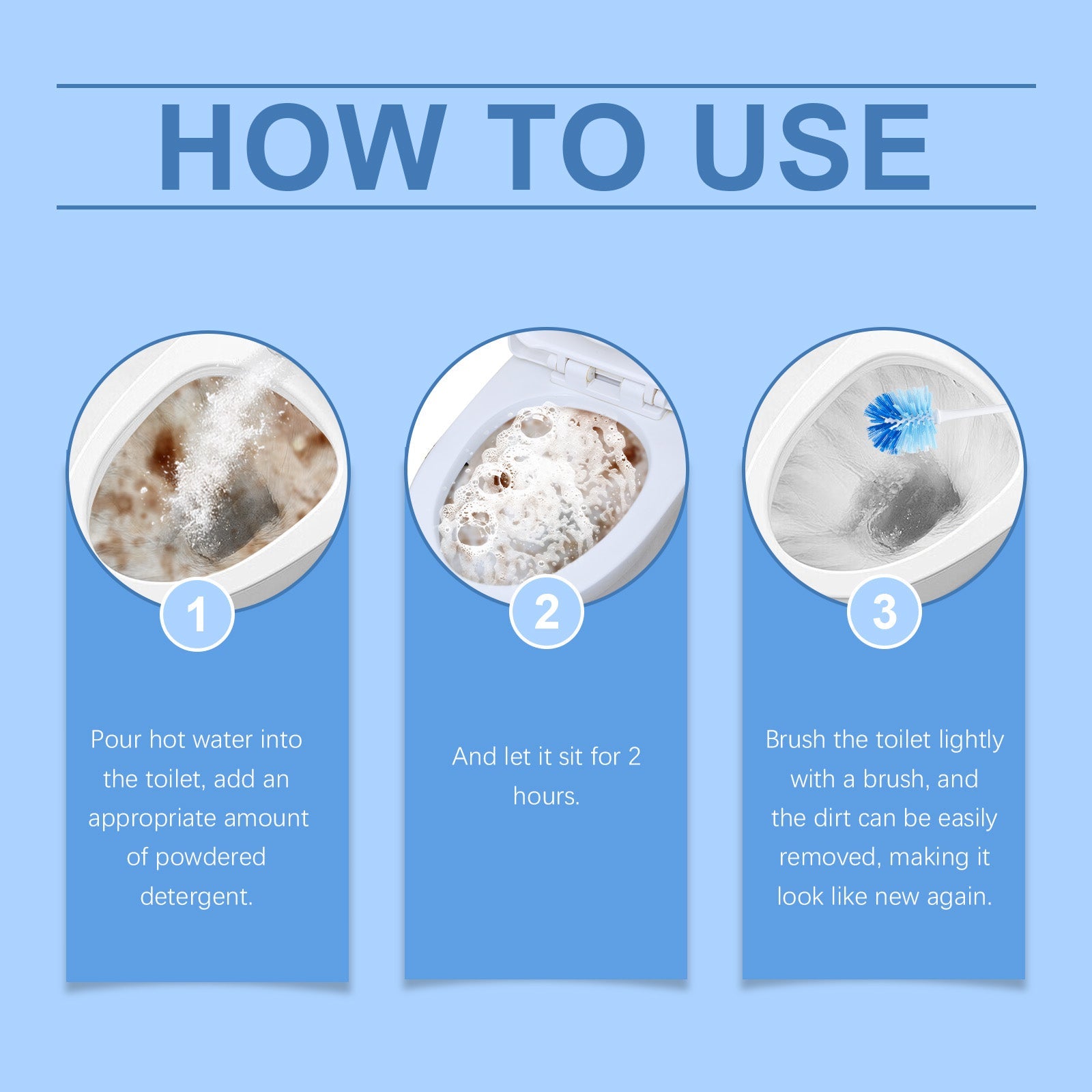 Foam Toilet Cleaning Powder, Household Toilet Decontamination Toilet Cleaner Stubborn Stains And Scale Cleaning Powder