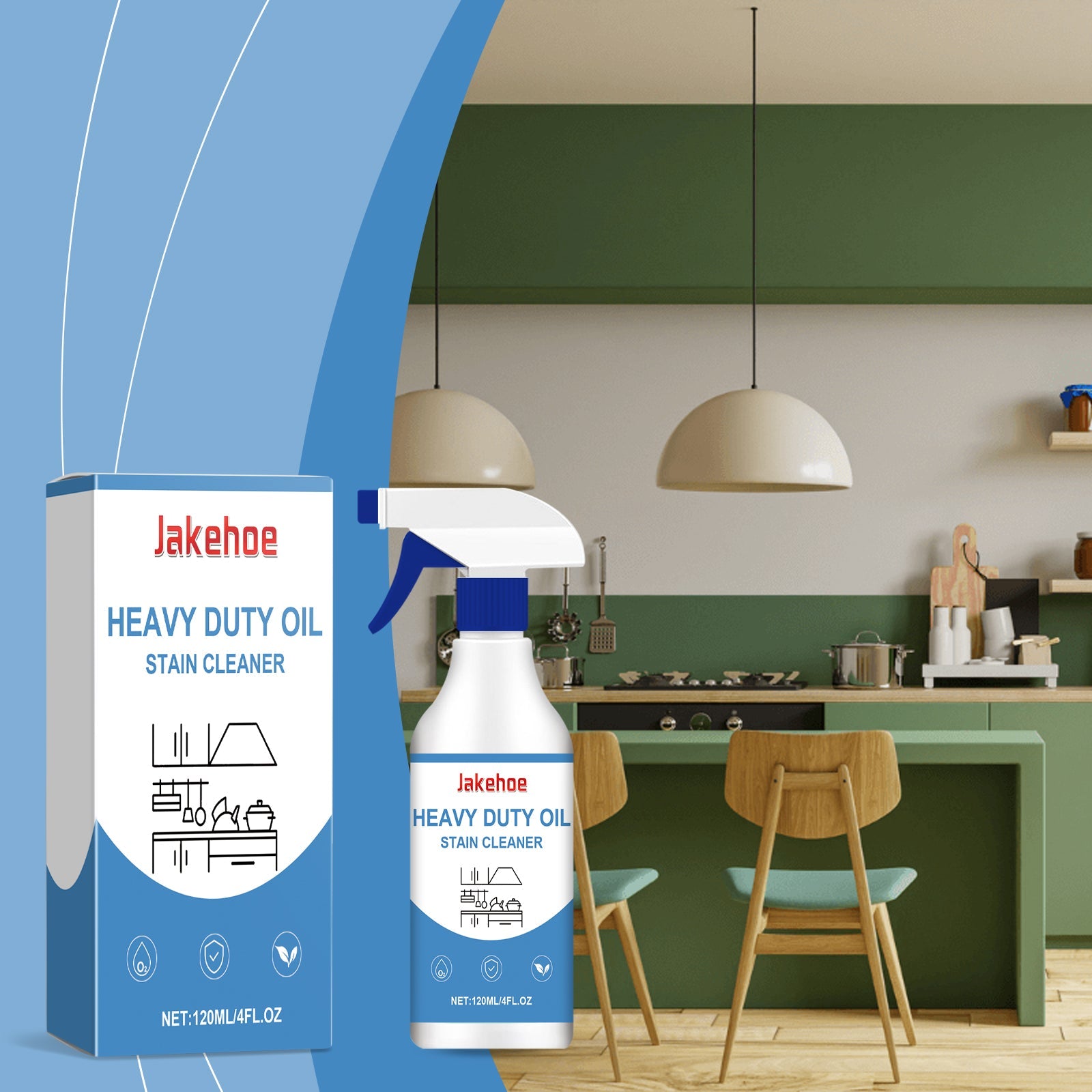 Heavy-Duty Grease Cleaner, Efficient Cleaning Stubborn Grease Kitchen Hood Grease Cleaner