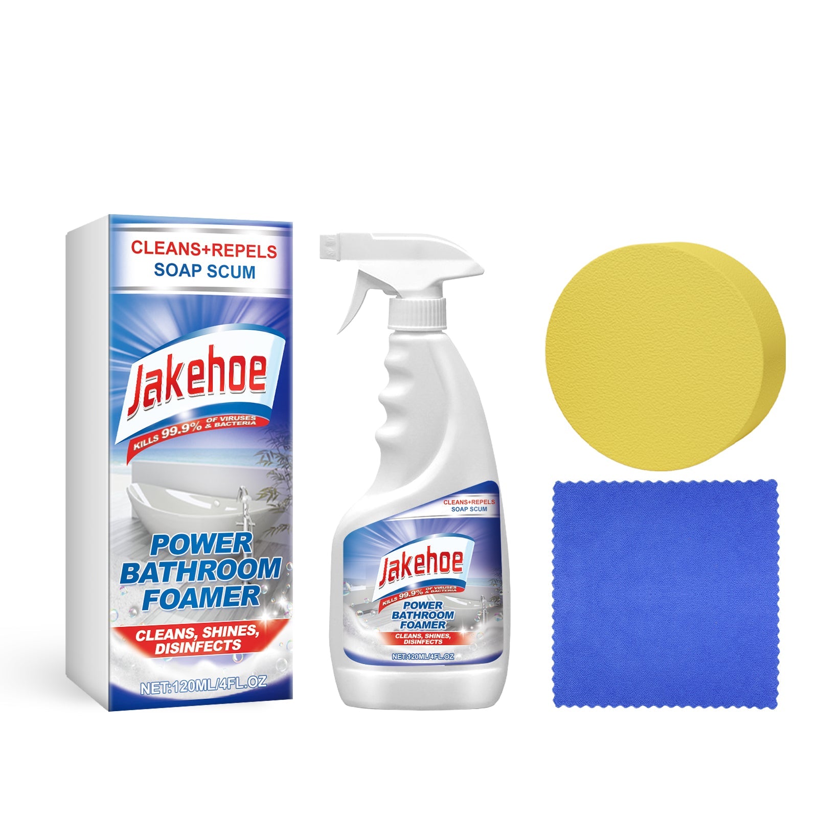 Power Bathroom Foamer, Toilet Tub Wash Basin Tile Decontamination Cleaning Spray