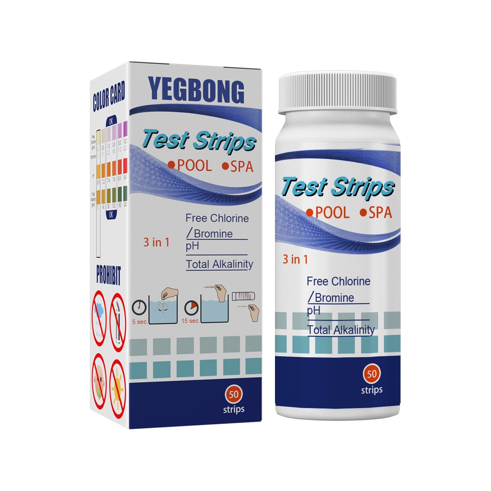 Test Strips, Swimming Pool Speed Residual Chloric Acid Base Number Total Alkalinity Total Hardness Water Quality Test Paper