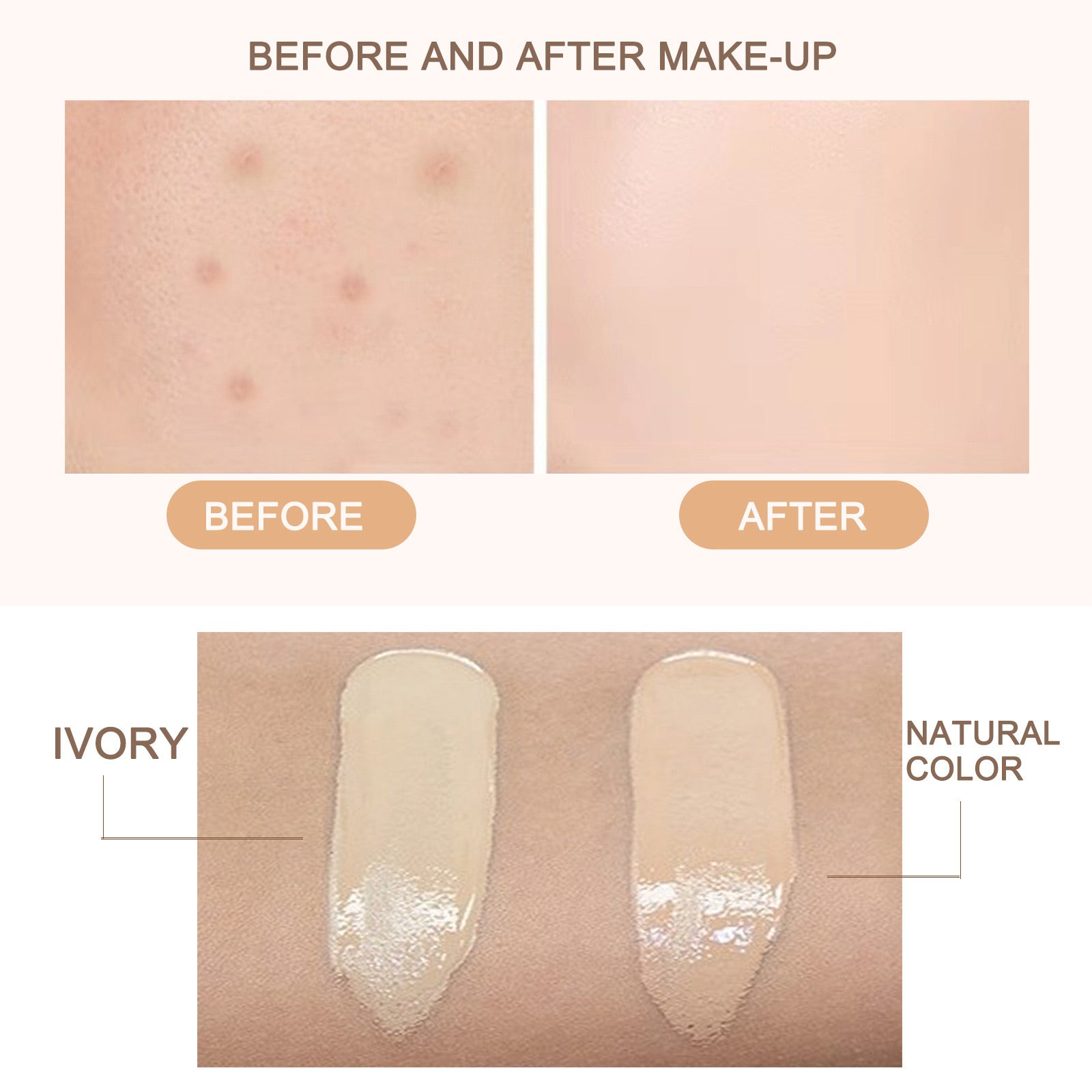 Moisture Cushion, Hides Facial Blemishes And Brighens Natural Nude Foundation Cream