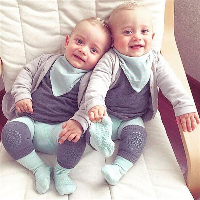 1Pair Soft Anti-slip Safety Crawling Elbow Cushion Knee Pad Semi-combed cotton terry dispensing Baby Infant Born Toddler Kids