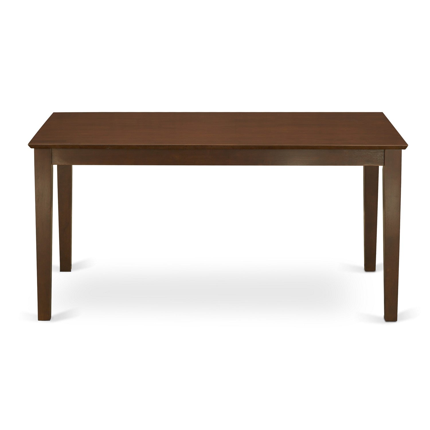 EAST WEST FURNITURE - CAVE7-MAH-47 - 7 Pc Modern Dining Table Set - 6 Light Sable Linen Fabric Kitchen Chairs with High Back and 1 Dining Table - Mahogany Finish