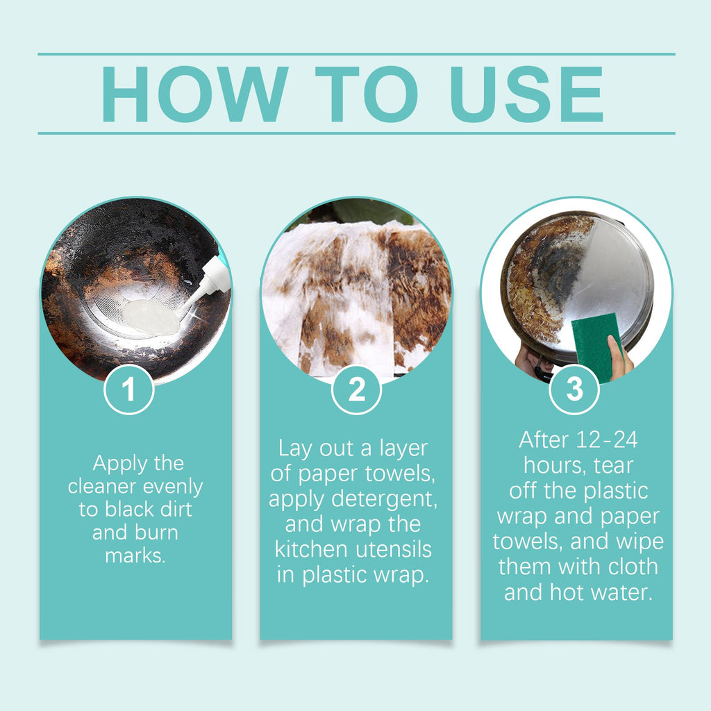 Kitchen Cleaner, Cooktop Range Hood Cooker Clean Oil Stains Black Dirt On The Bottom Of The Pan Cleanser