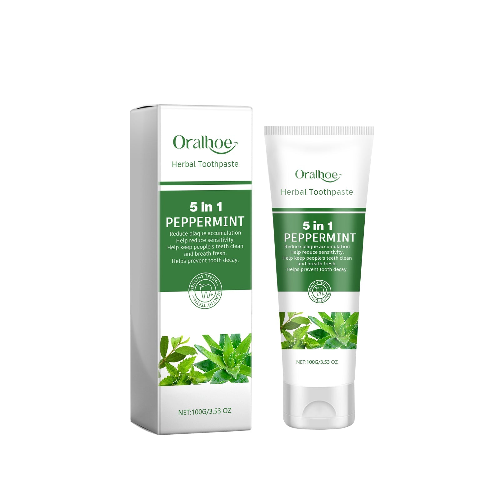 Aloe Whitening Toothpaste Cleans Mouth, Removes Odor, Freshens Breath, Removes Stains, Brighens Teeth And Beautifies Teeth