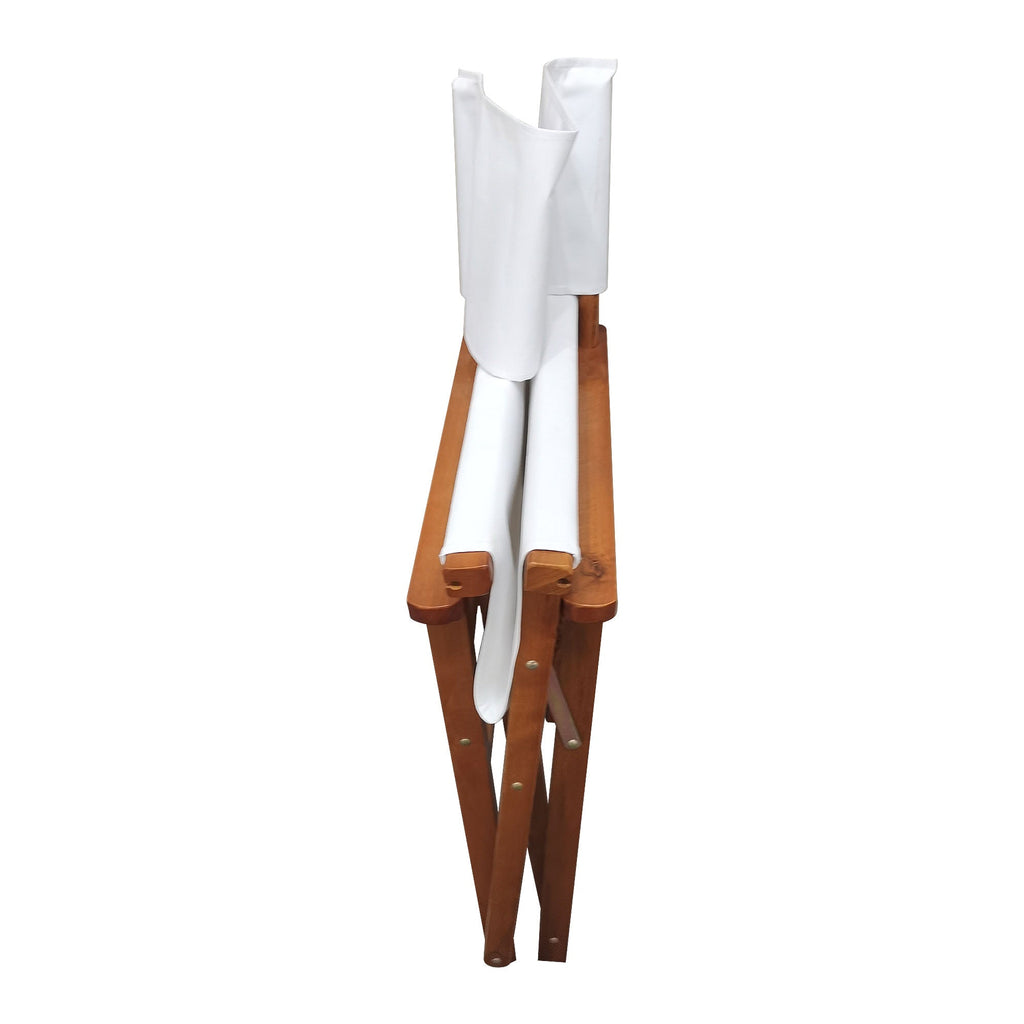 Folding Chair Wooden Director Chair Canvas Folding Chair Folding Chair 2pcs/set populus + Canvas (Color : White)
