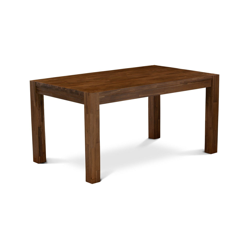 EAST WEST FURNITURE - CNAB5-N8-05 - 5-Pc Modern Dining Table Set- 4 Dining Chairs and Wood Dining Table - Grey Linen Fabric Seat and High Chair Back (Antique Walnut Finish)