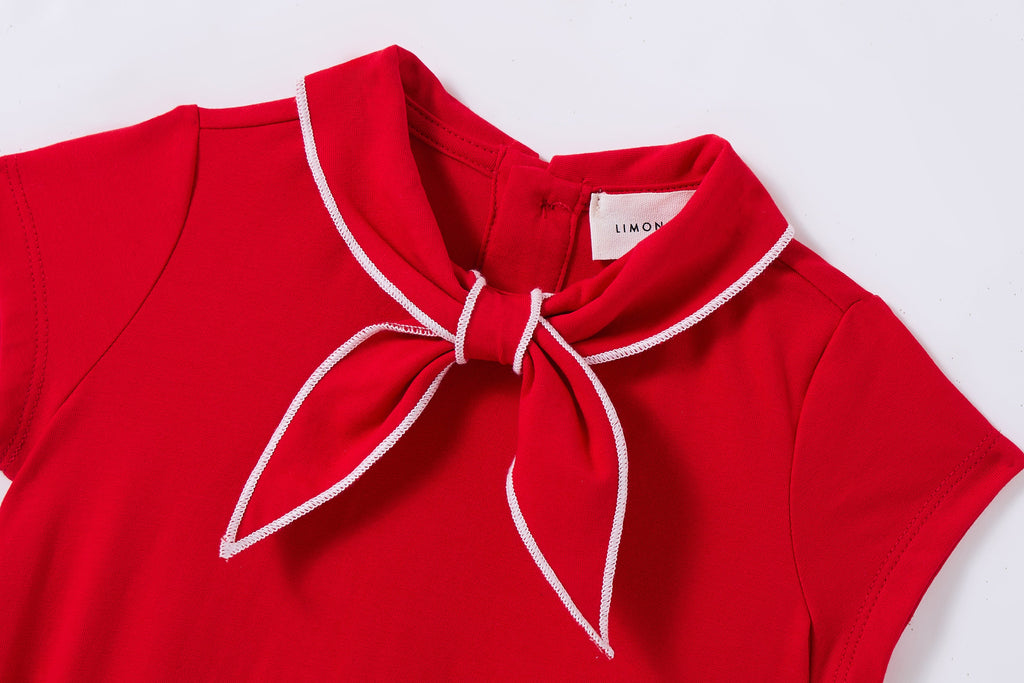 Coastal Red Girls Romper