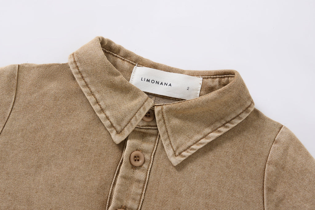 Tan Wash Boys Romper