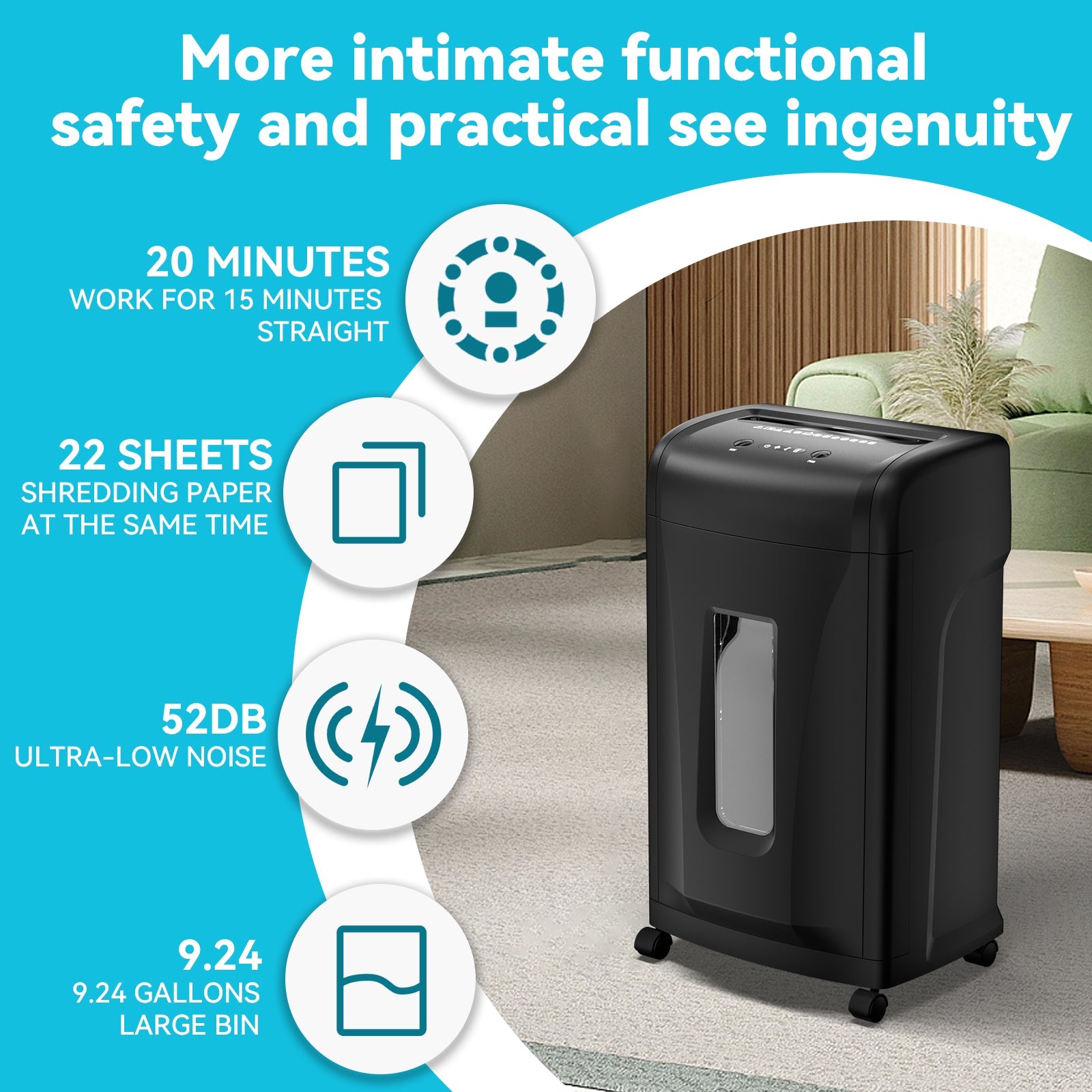 PAPER SHREDDER CROSS CUT LARGE CAPACITY HIGH SECURITY