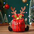 Christmas Apple Bag Antlers Checkered Cloth Gift Bag Christmas Eve Kindergarten Children's Small Gift Candy Bag