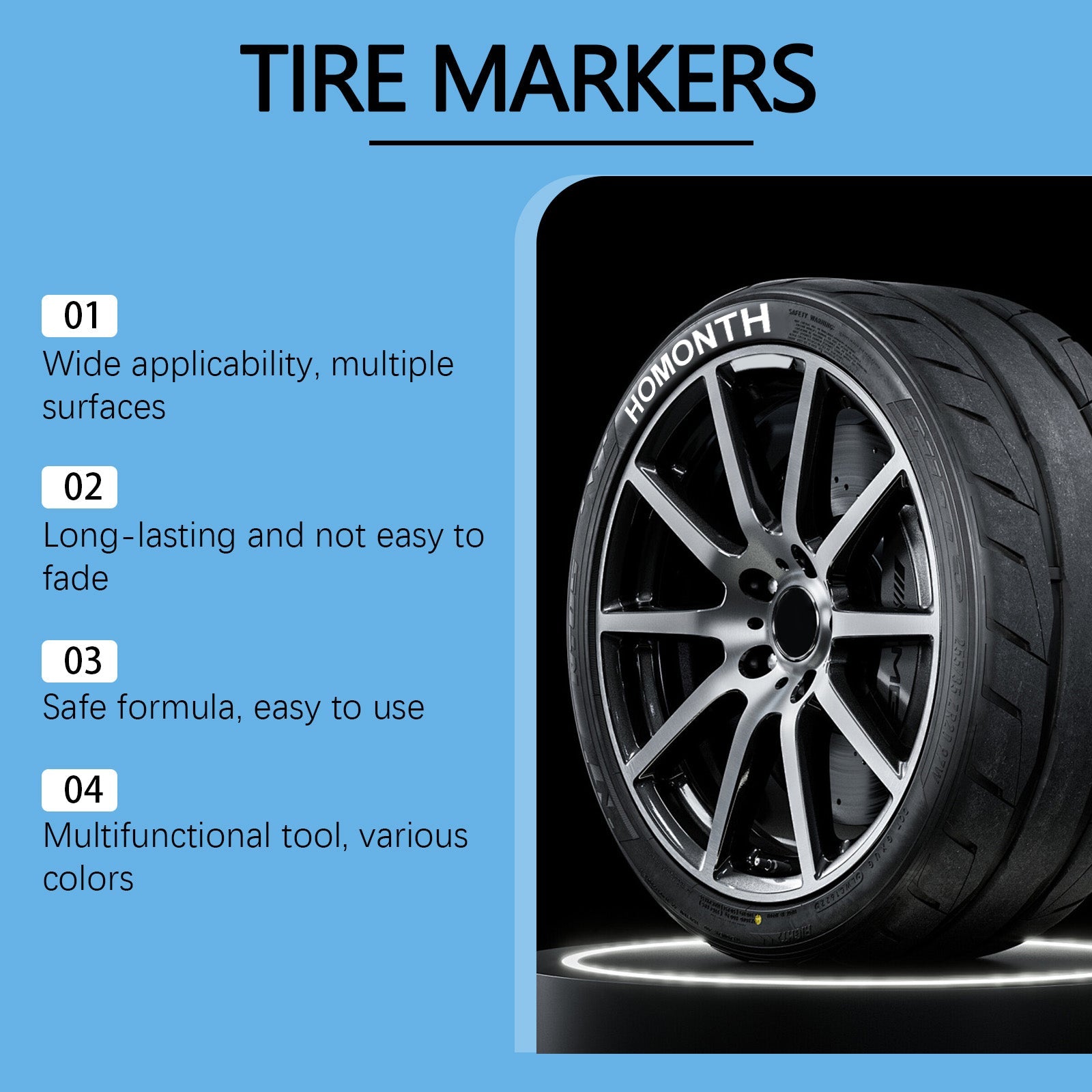 White Tire Paint Pen Car Tire Paint Pen Does Not Fade Color Creative Diy Oil Pen