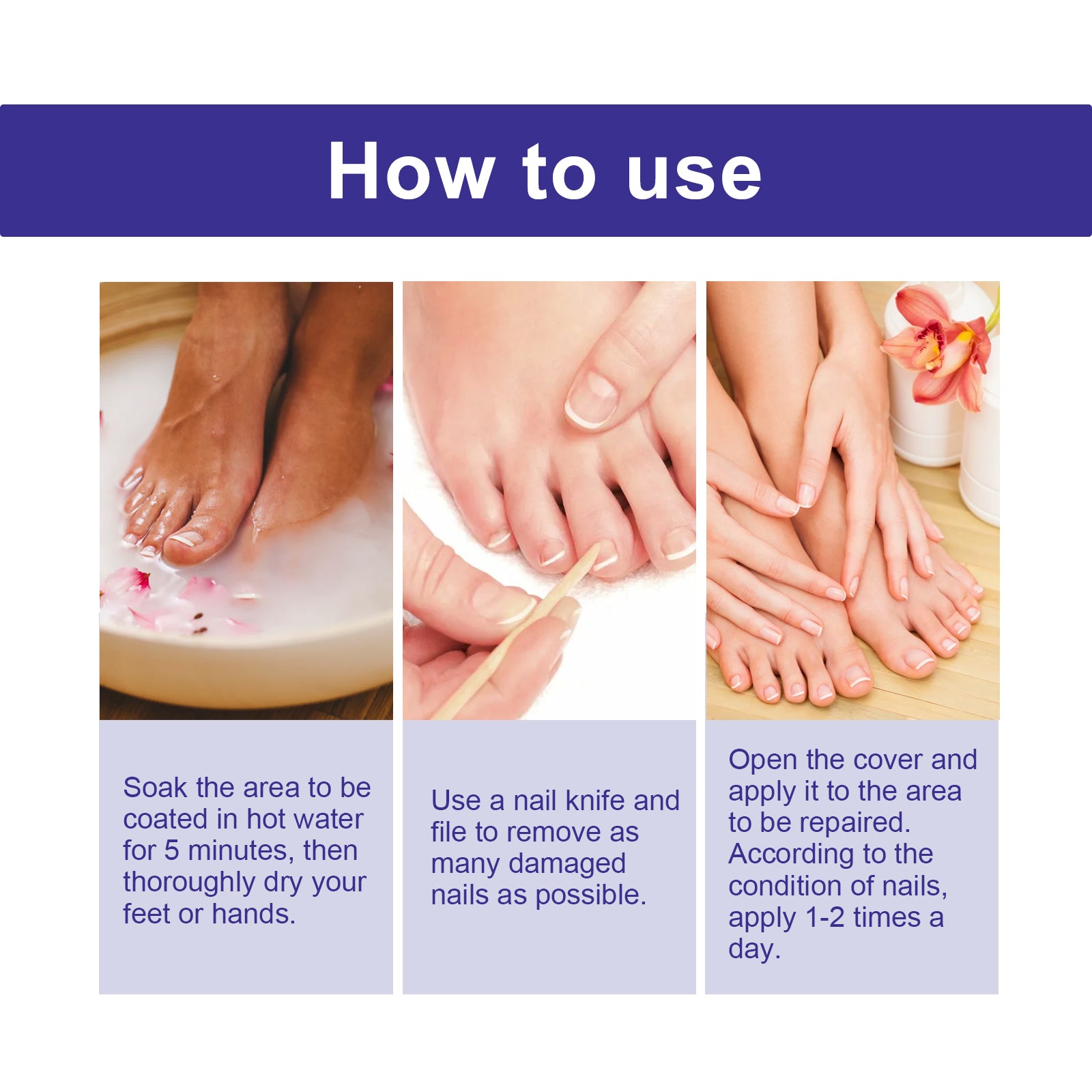 Nail Repair Lotion, Repair Thickening Nail Inlay Gray Nail Shine Soft Nail Care Solution