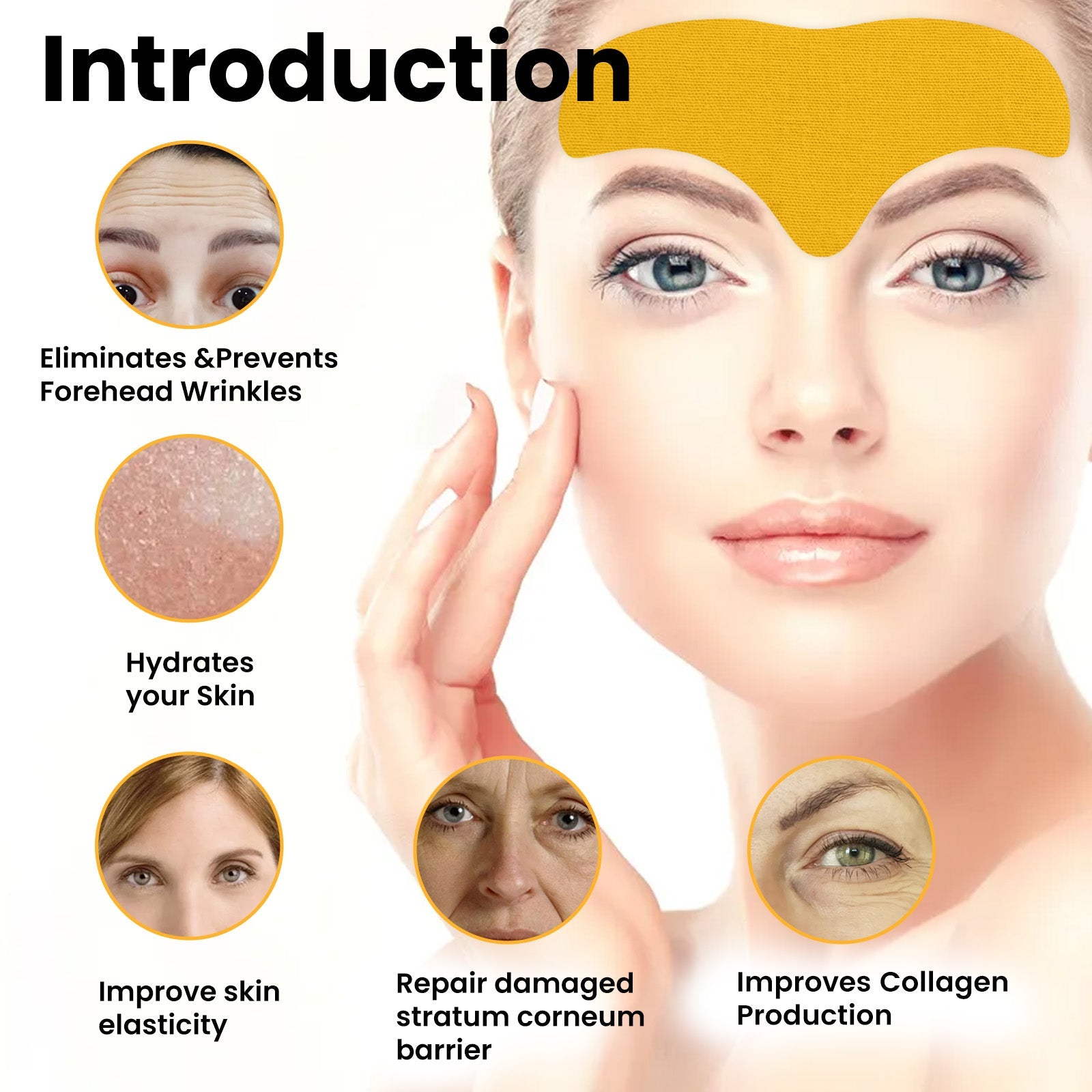Forehead Wrinkle Patch, Fade Fine Lines Smooth Forehead Fine Lines Firming Skin Anti-Wrinkle Forehead Patch