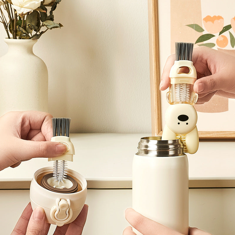Rabbit cup lid brush four in one insulated water cup brush milk bottle pacifier cup mouth gap cleaning brush