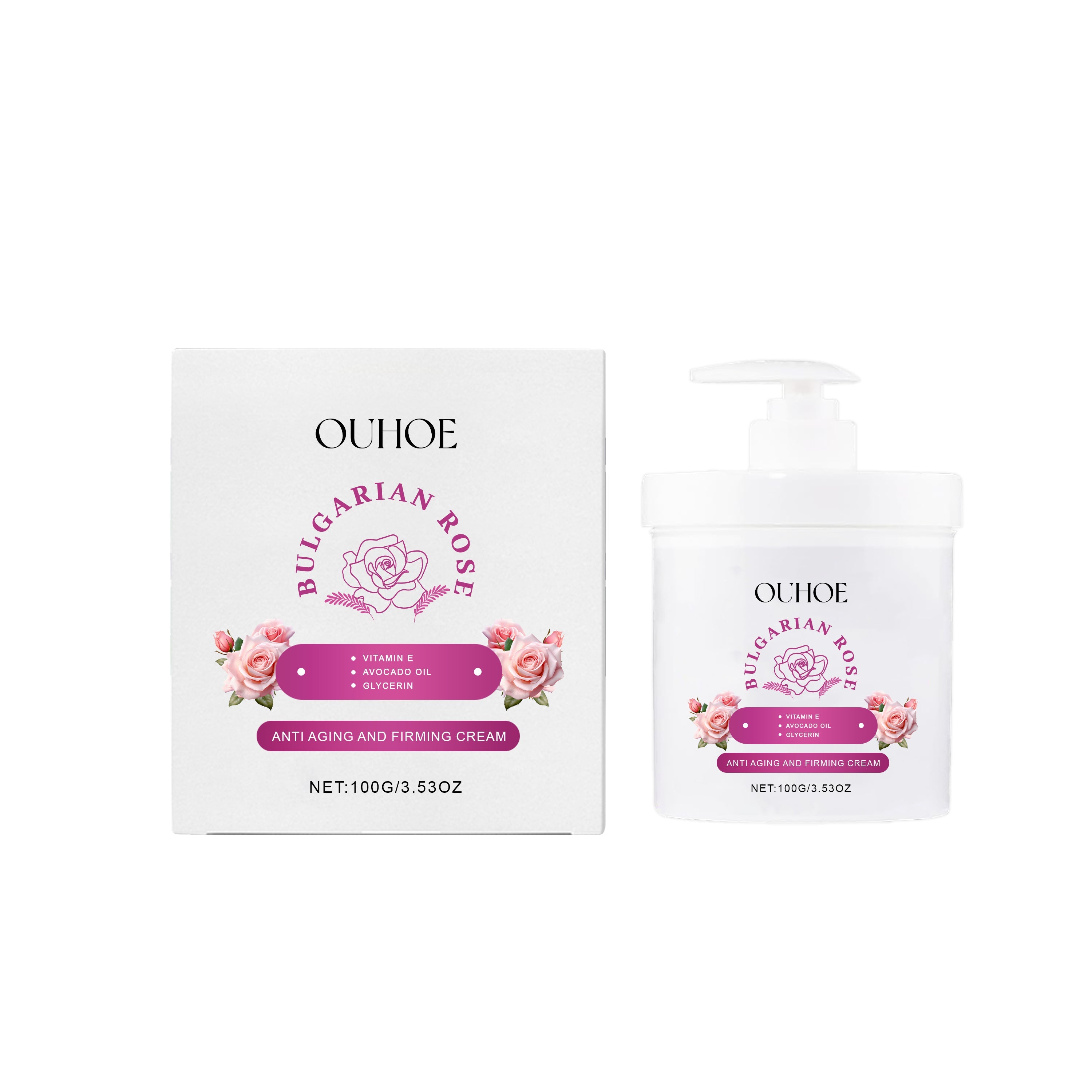 Rose Firming Moisturizer, Moisturizing And Brightening Repair Cream For Facial Skin With Light Lines
