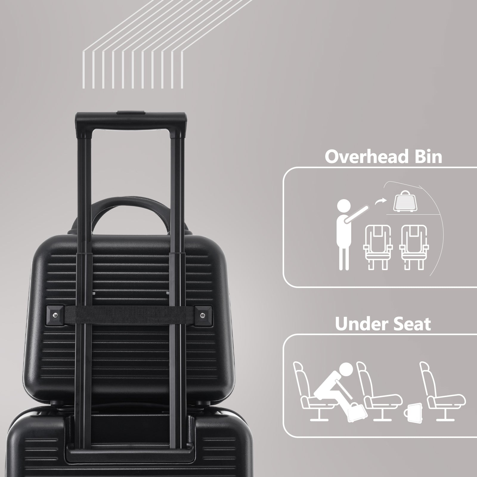 Carry-on Luggage 20 Inch Front Open Luggage Lightweight Suitcase with Front Pocket and USB Port, 1 Portable Carrying Case Black